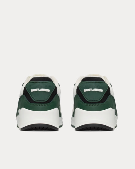 Saint Laurent Bump Smooth Leather White / Dark Basil Low Top Sneakers - 3