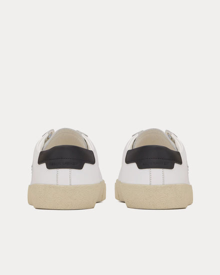 Saint Laurent SL/06 Court Classic Embroidered Smooth Leather Optic White Low Top Sneakers - 3