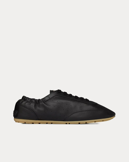 Saint Laurent Lewis Leather Black Low Top Sneakers - 1