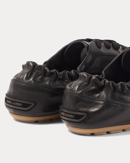 Saint Laurent Lewis Leather Black Low Top Sneakers - 4