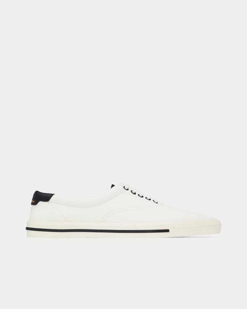 Saint Laurent Club Canvas & Leather Off-White / Black Low Top Sneakers - 1