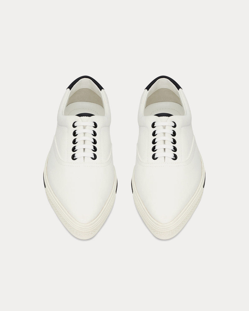 Saint Laurent Club Canvas & Leather Off-White / Black Low Top Sneakers - 2