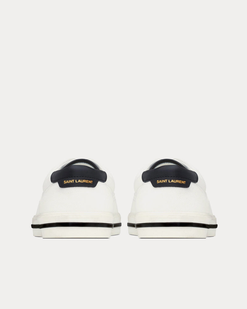 Saint Laurent Men's Club Canvas Leather Off-White Black Low