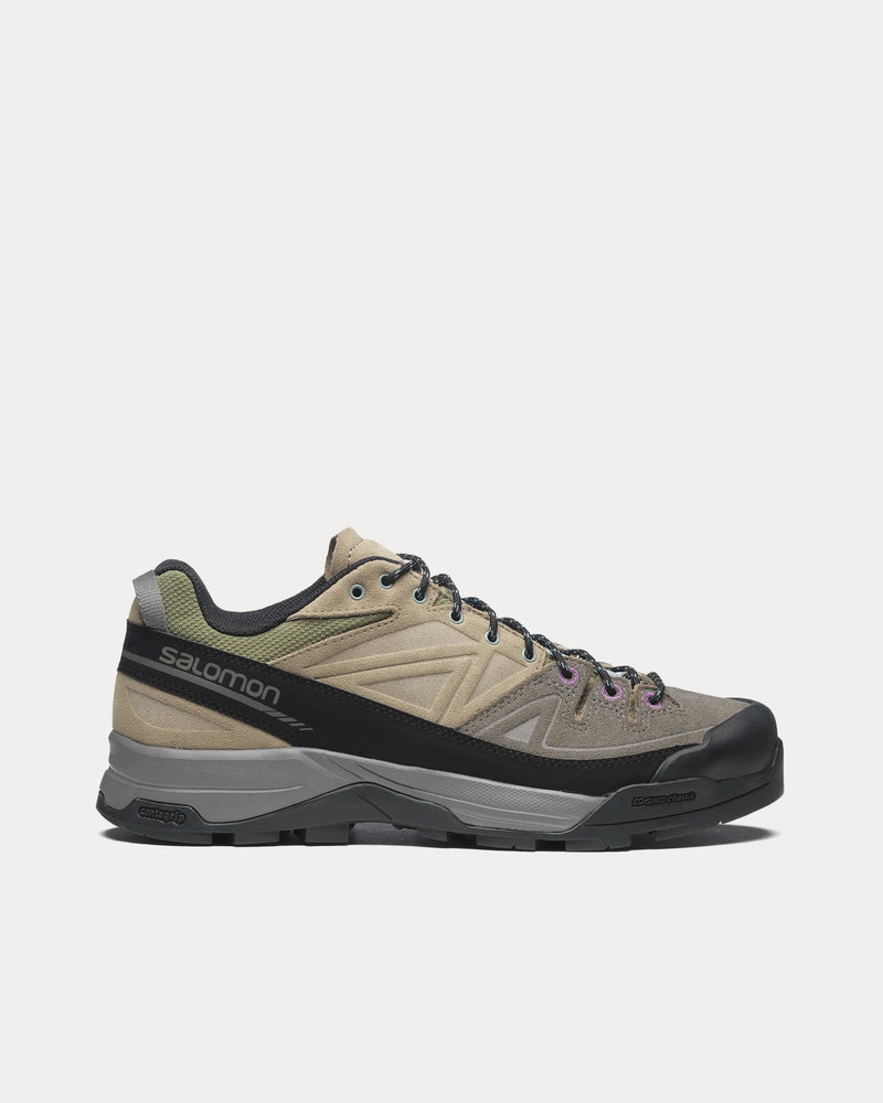 Salomon X-Alp Leather Pewter / Vintage Khaki / Black Low Top Sneakers - 1