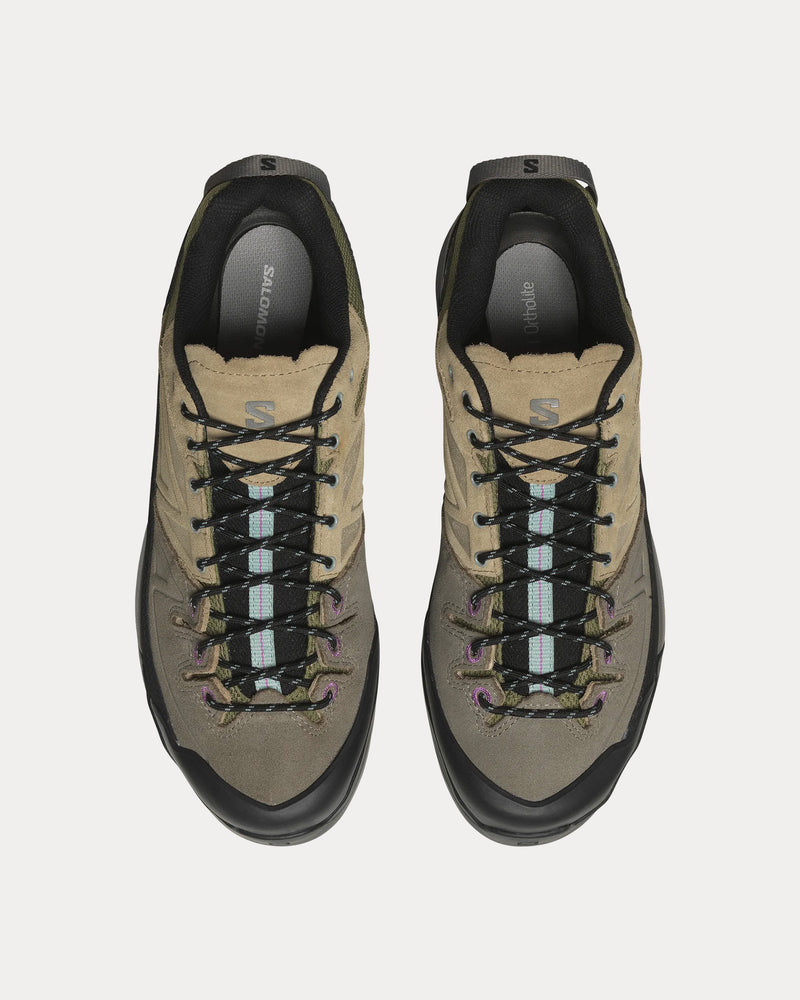 Salomon X-Alp Leather Pewter / Vintage Khaki / Black Low Top Sneakers - 2