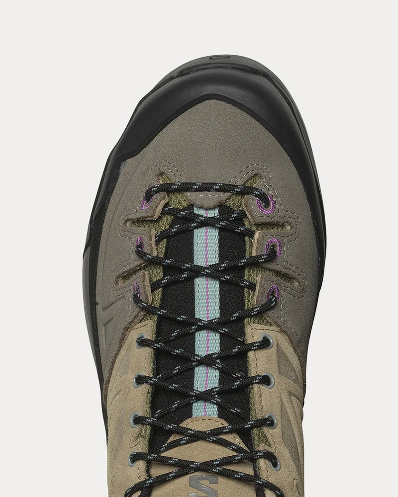 Salomon X-Alp Leather Pewter / Vintage Khaki / Black Low Top Sneakers - 4