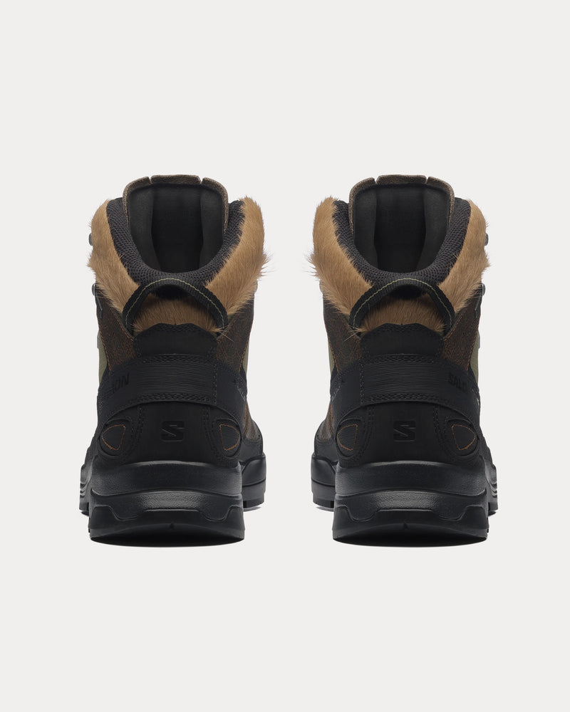 Salomon X-Alp Mid 'Distressed Leather' Gore-Tex Dark Earth / Black / Deep Lichen Green Boots - 3