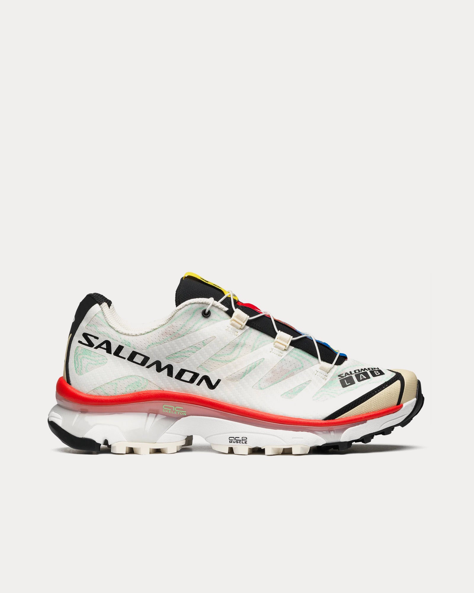 Salomon Unisex XT-4 OG Topography Vanilla Ice White Aurora Red Low Top  Sneakers Trainers
