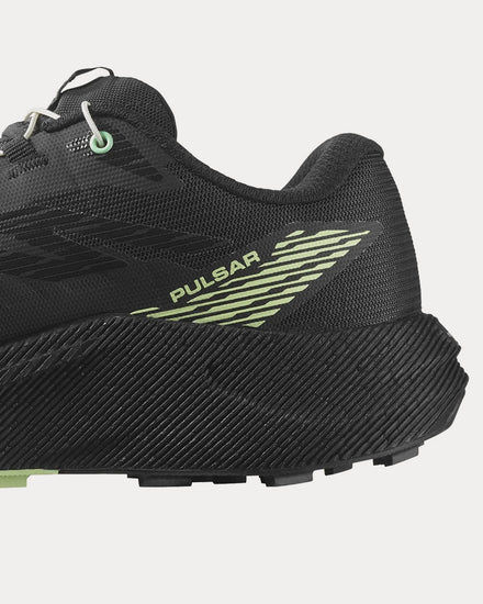 Salomon Pulsar Black / Black / Patina Green Running Shoes - 5