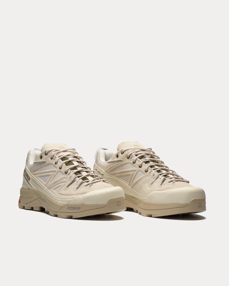 Salomon X-Alp Leather Almond Milk / White Pepper / Burnt Olive Low Top Sneakers - 3