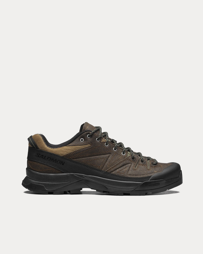 Salomon X-Alp Low 'Distressed Leather' Dark Earth / Black / Deep Lichen Green Low Top Sneakers - 1