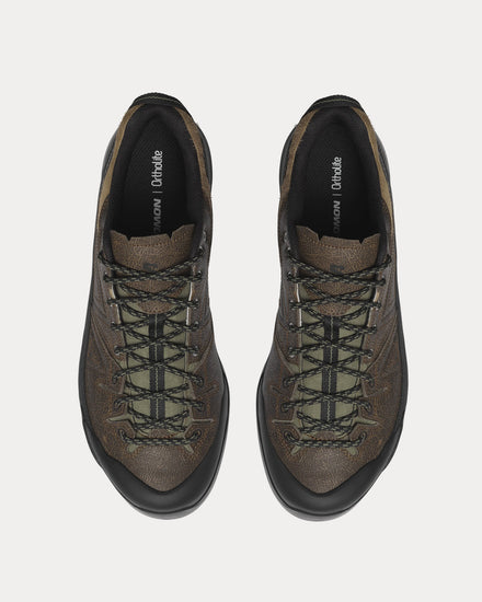 Salomon X-Alp Low 'Distressed Leather' Dark Earth / Black / Deep Lichen Green Low Top Sneakers - 2