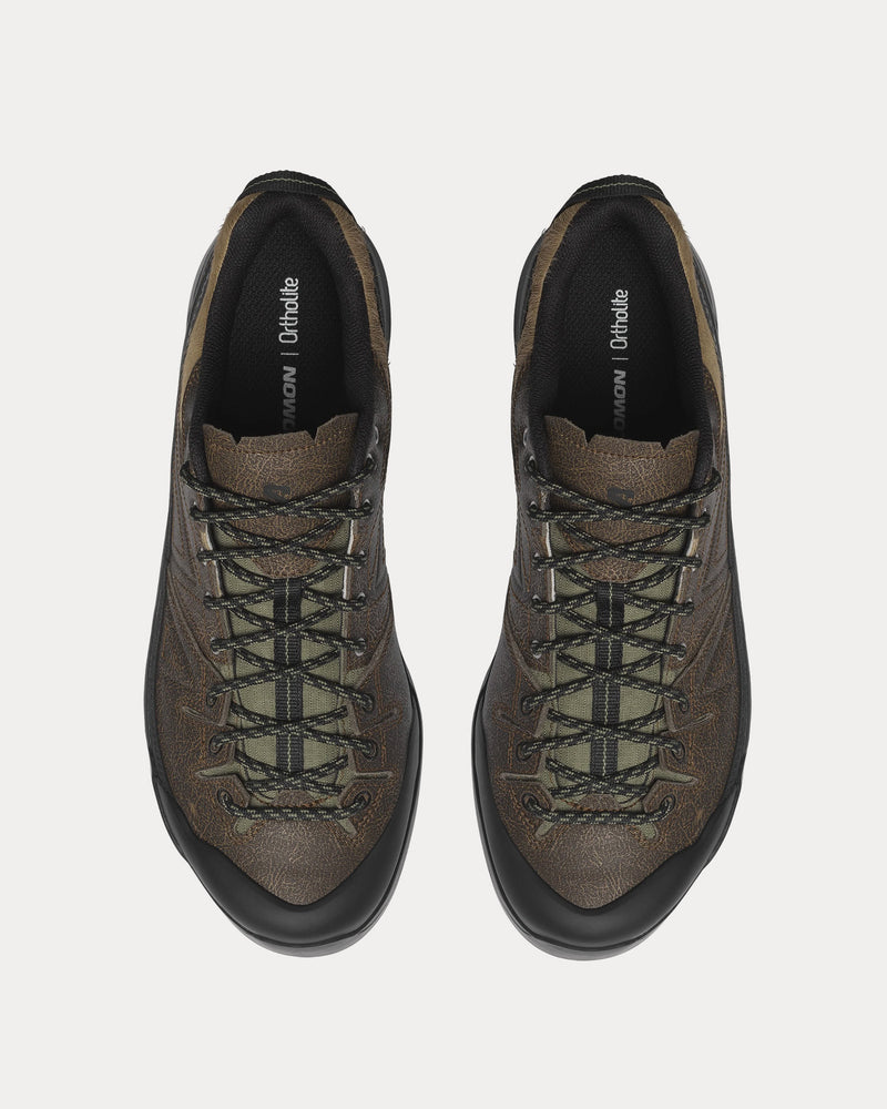 Salomon X-Alp Low 'Distressed Leather' Dark Earth / Black / Deep Lichen Green Low Top Sneakers - 2