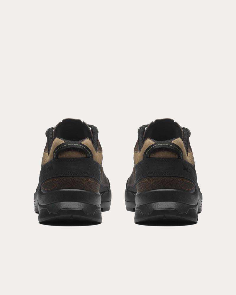 Salomon X-Alp Low 'Distressed Leather' Dark Earth / Black / Deep Lichen Green Low Top Sneakers - 3