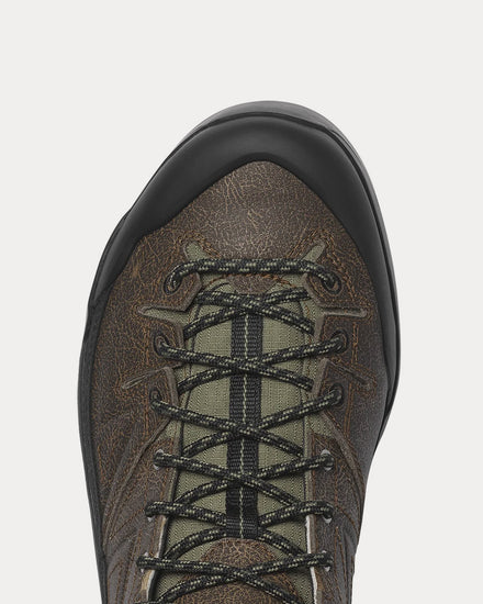 Salomon X-Alp Low 'Distressed Leather' Dark Earth / Black / Deep Lichen Green Low Top Sneakers - 4