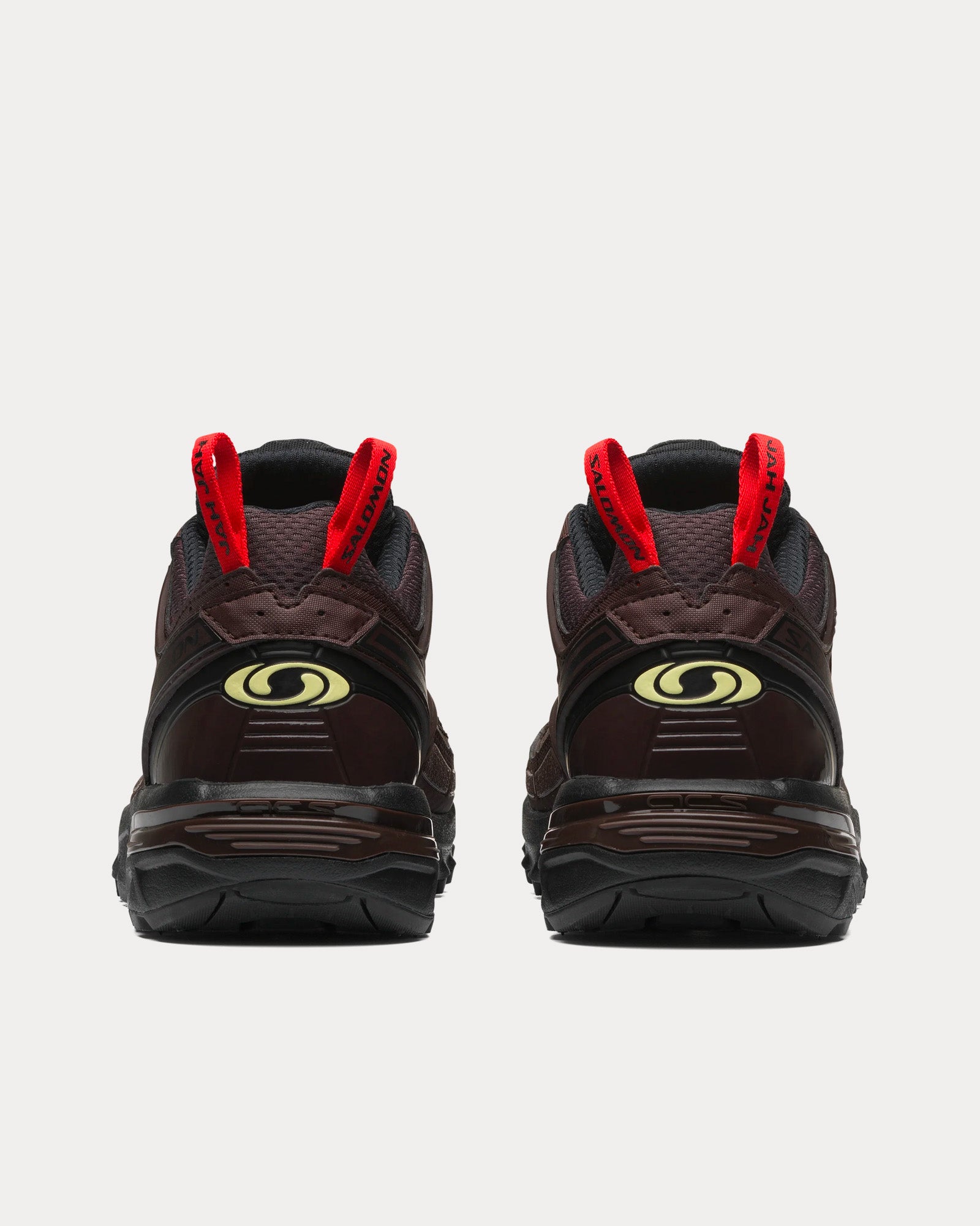 Salomon x Jah Jah - ACS Pro Black / Chocolate Plum / High Risk Red Low Top Sneakers