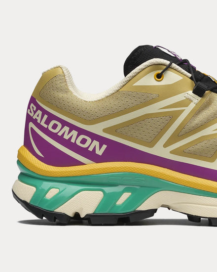 Salomon XT-6 Antique Gold / Transparent Yellow / Willowherb Low Top Sneakers - 5