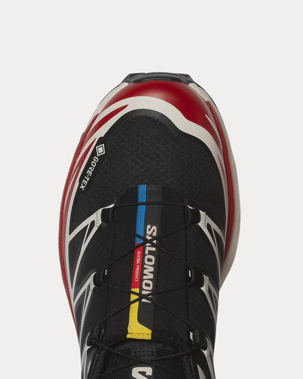 Salomon XT-6 Gore-Tex Black / Flame Scarlet / Vanilla Ice Low Top Sneakers - 5