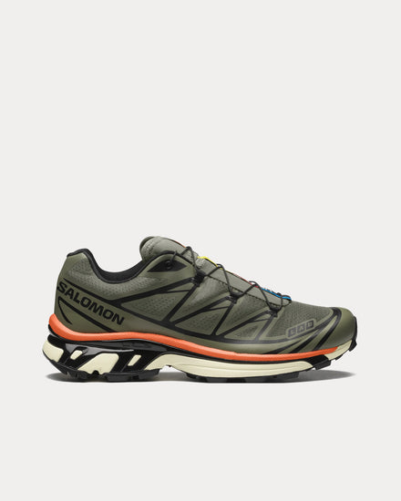 Salomon XT-6 Deep Lichen Green / Black / Red Orange Low Top Sneakers - 1