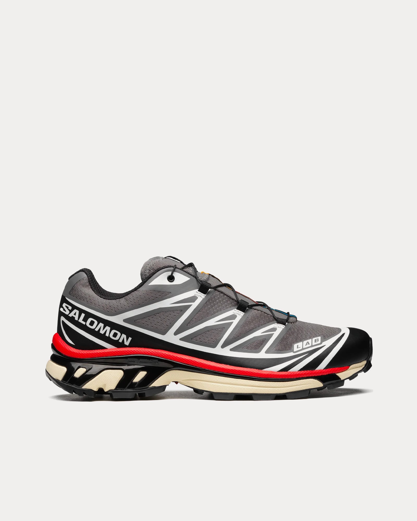 Salomon Unisex XT-6 Pewter / Black / Aurora Red Low Top Sneakers