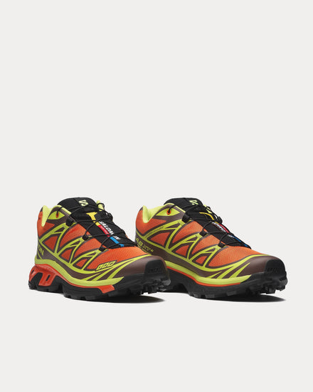 Salomon XT-6 Red Orange / Sharp Green / Black Low Top Sneakers - 3