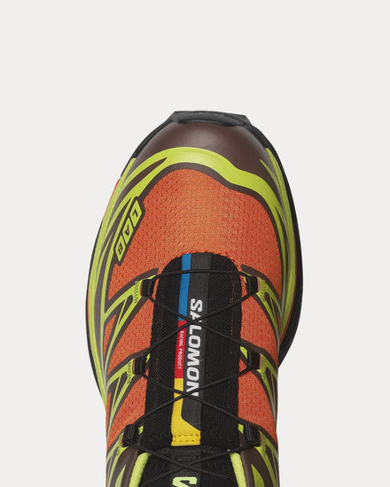 Salomon XT-6 Red Orange / Sharp Green / Black Low Top Sneakers - 5