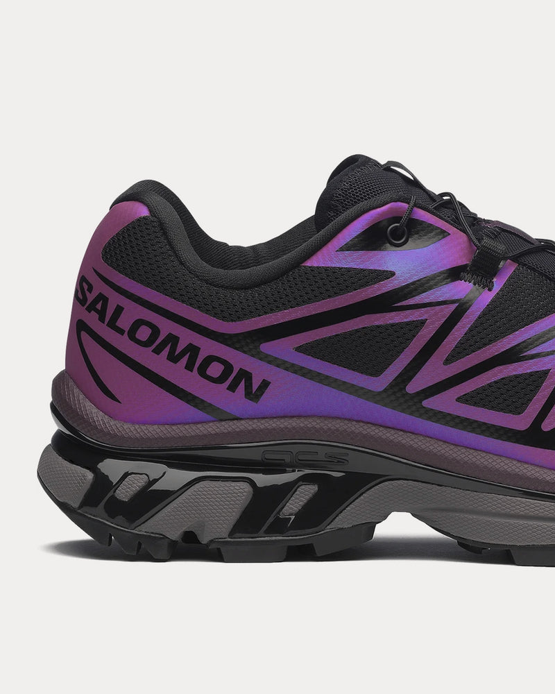 Salomon XT-6 'Iridescent' Black / Hollyhock / Plum Perfect Low Top Sneakers - 5