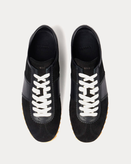 Sandro Leather & Suede Black Low Top Sneakers - 2