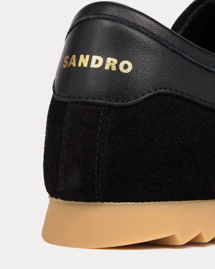 Sandro Leather & Suede Black Low Top Sneakers - 4