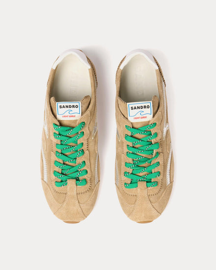 Sandro Light Wave Suede Beige Low Top Sneakers - 2