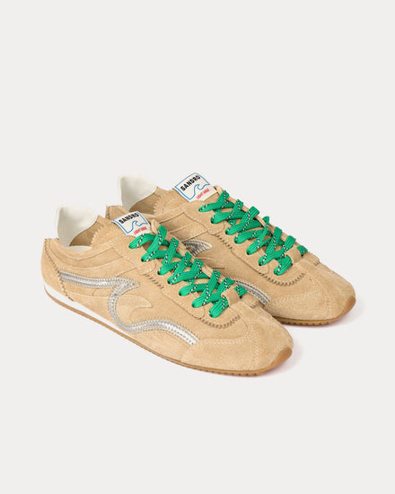 Sandro Light Wave Suede Beige Low Top Sneakers - 3