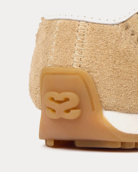 Sandro Light Wave Suede Beige Low Top Sneakers - 4