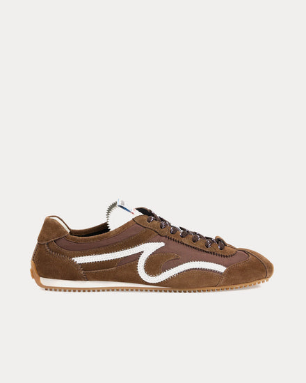 Sandro Light Wave Suede & Nylon Brown Low Top Sneakers - 1