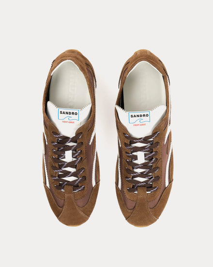 Sandro Light Wave Suede & Nylon Brown Low Top Sneakers - 2