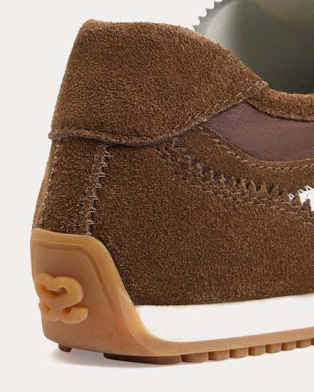 Sandro Light Wave Suede & Nylon Brown Low Top Sneakers - 4