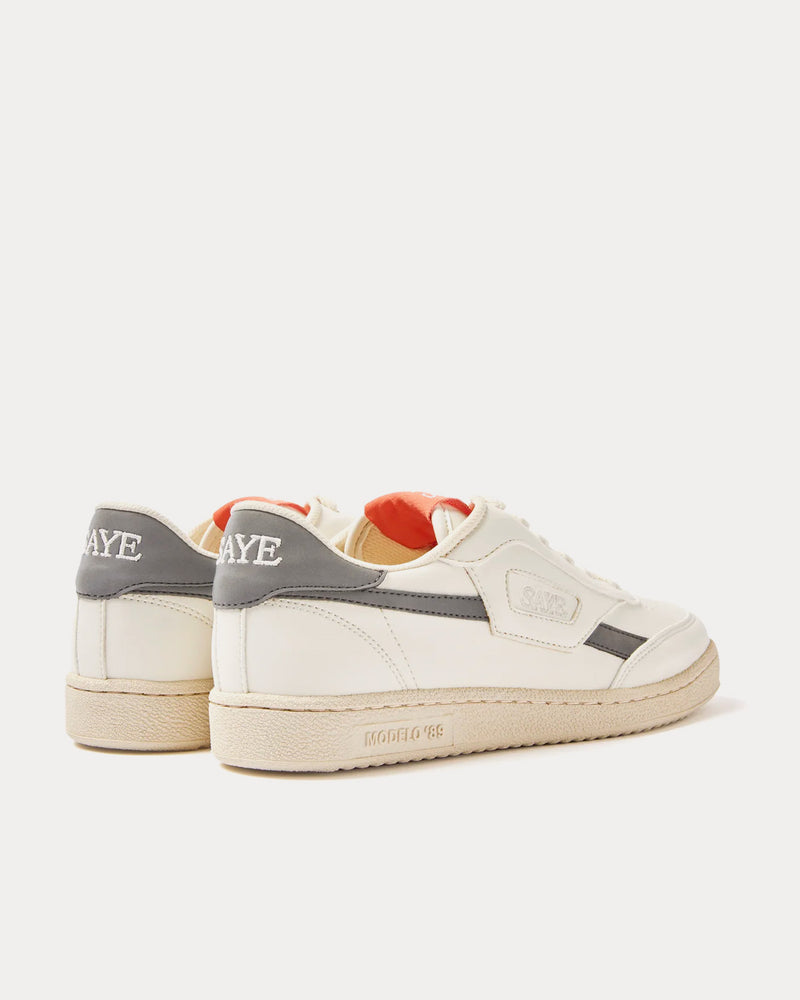 Saye Unisex Modelo '89 Vegan Biker White / Grey Low Top Sneakers