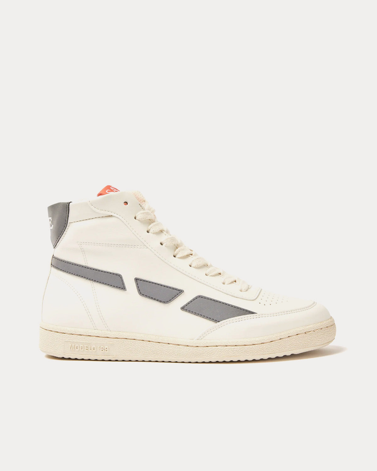 Saye Unisex Modelo '89 Vegan Hi Biker White / Grey High Top Sneakers ...