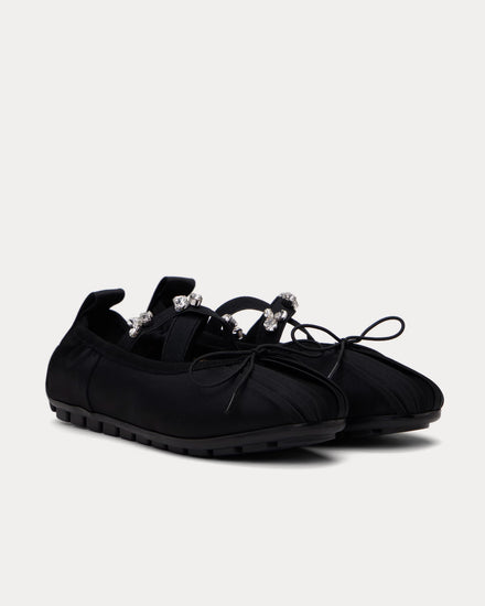 Simone Rocha Embellished Ballerina Grip Black Slip Ons - 3