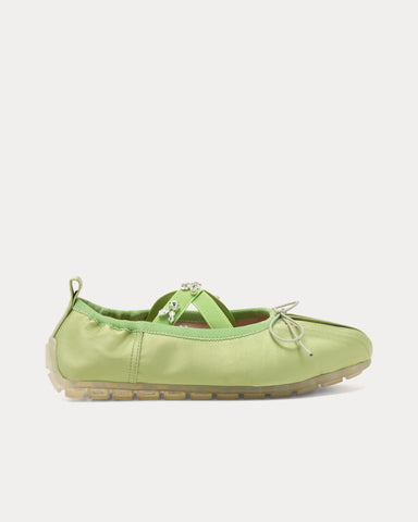 Simone Rocha Embellished Ballerina Grip Matcha Mint Slip Ons