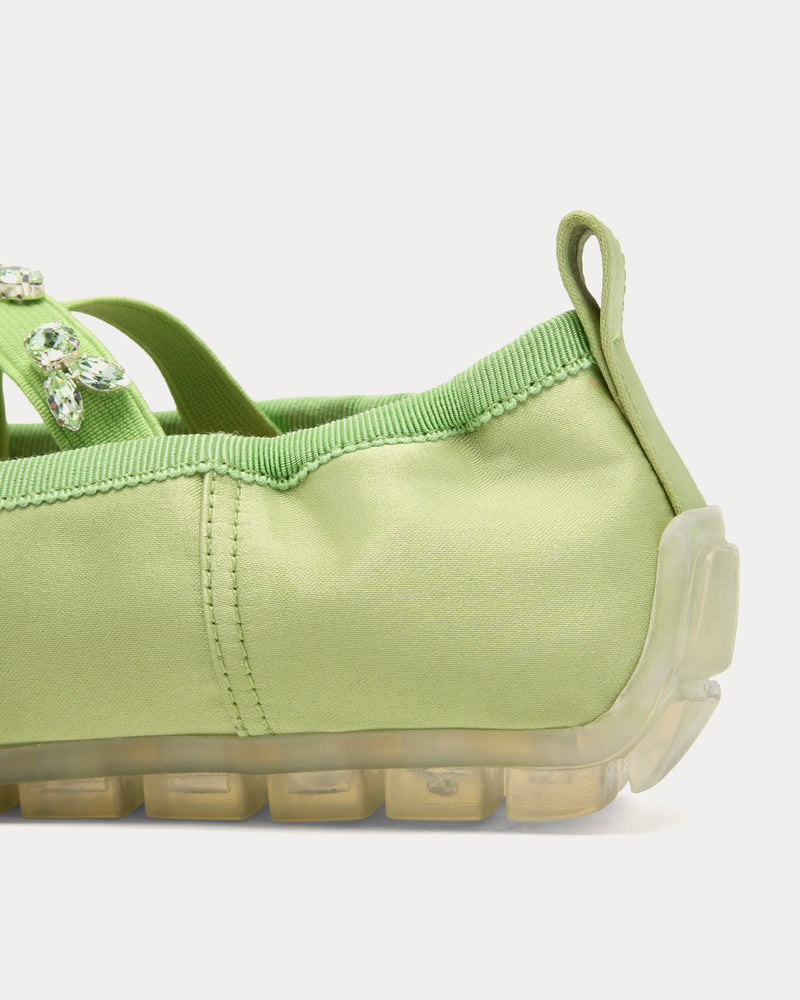 Simone Rocha Embellished Ballerina Grip Matcha Mint Slip Ons - 3