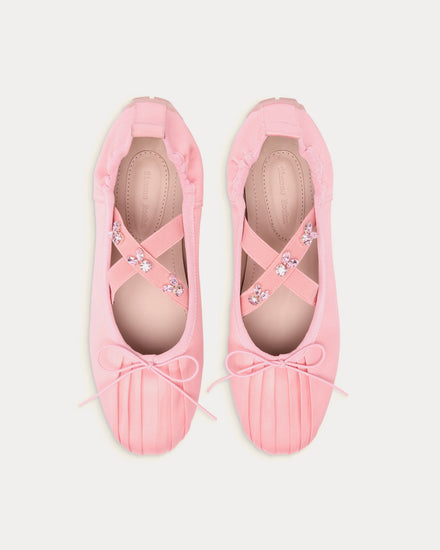 Simone Rocha Embellished Ballerina Grip Pink Slip Ons - 2