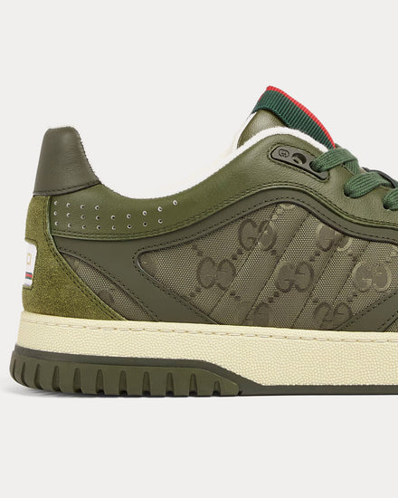 Gucci Re-Web with GG Nylon Dark Green Low Top Sneakers - 5