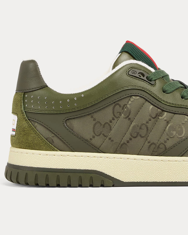 Gucci Re-Web with GG Nylon Dark Green Low Top Sneakers - 5