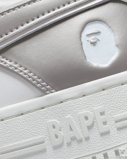 A Bathing APE Bape Sta #4 Silver / White Low Top Sneakers - 2