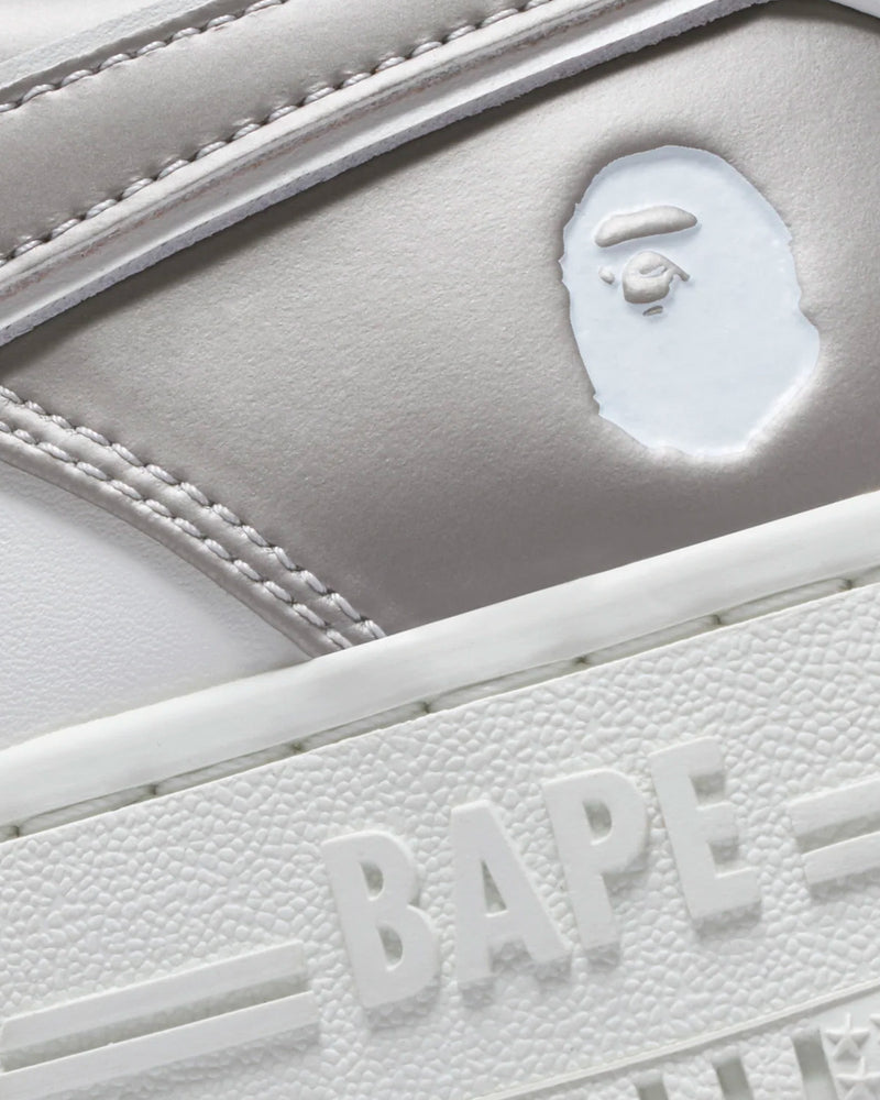 A Bathing APE Bape Sta #4 Silver / White Low Top Sneakers - 2