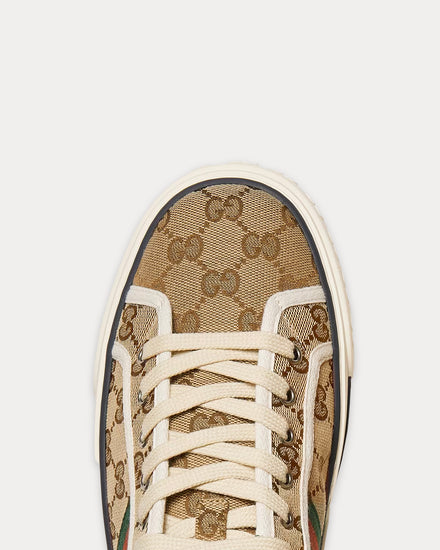 Gucci Men's Tennis 1977 GG Canvas Beige / Ebony High Top