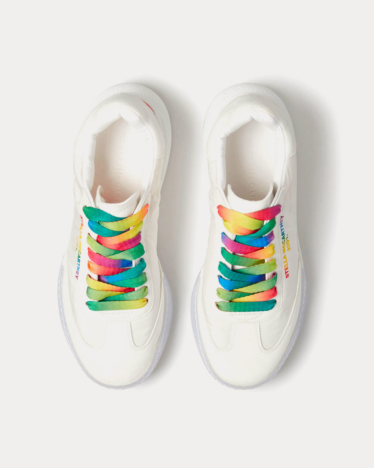Stella McCartney - Loop Rainbow Lace-up White / Multi Low Top Sneakers