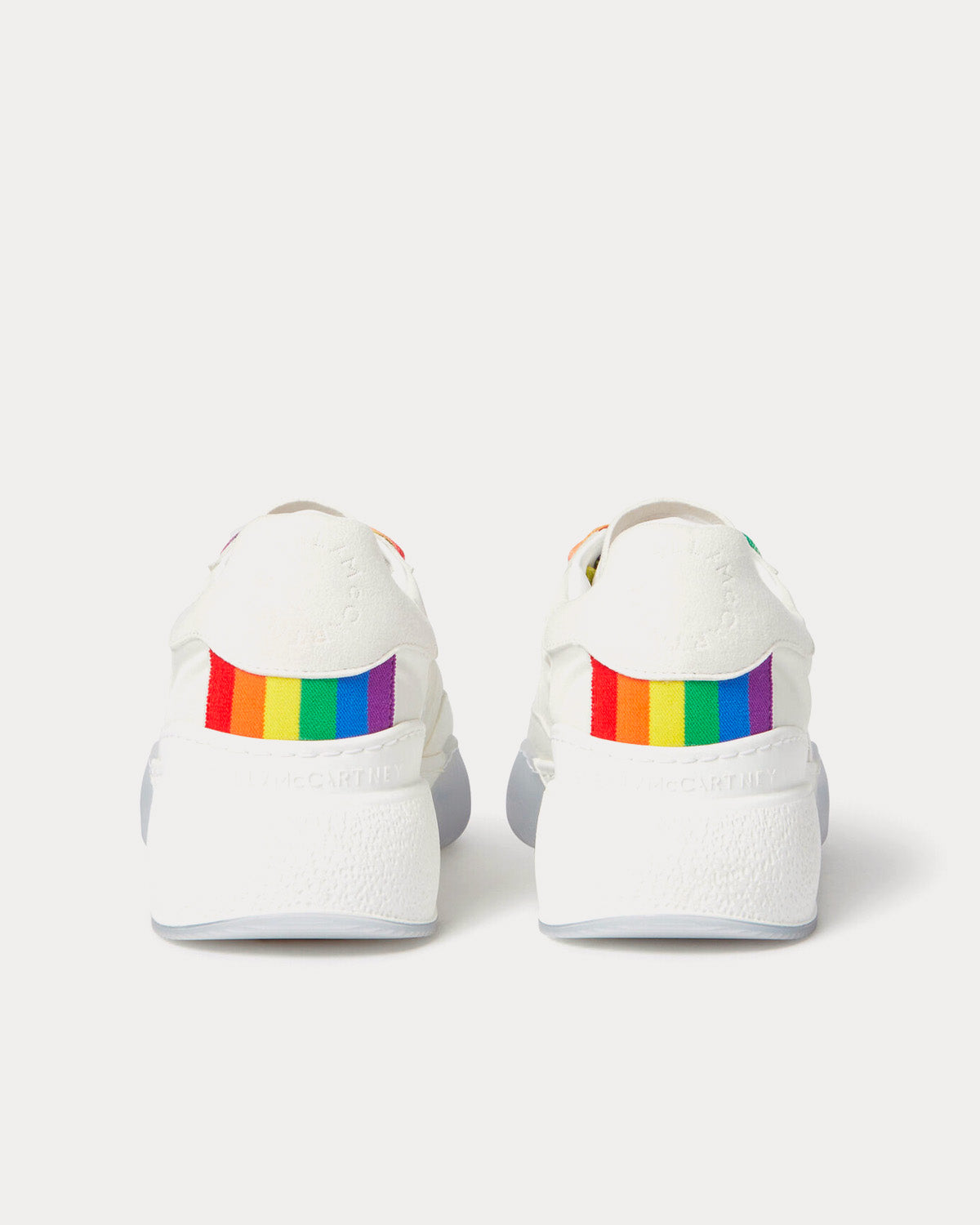 Stella McCartney - Loop Rainbow Lace-up White / Multi Low Top Sneakers
