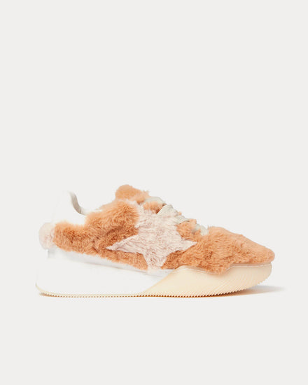 Stella McCartney Loop Shaggy Lace-Up Beige Low Top Sneakers - 1
