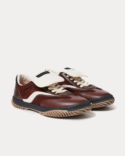 Stella McCartney S-Wave Sport Mesh Panelled Wine Low Top Sneakers - 3